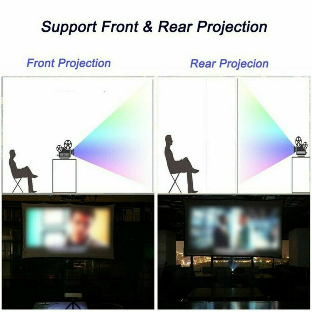 100 Inch Projector Screen, Portable Foldable 16:9 HD – Indoor Outdoor Movie Screen for Home Cinema | Easy Setup, Wrinkle-Free