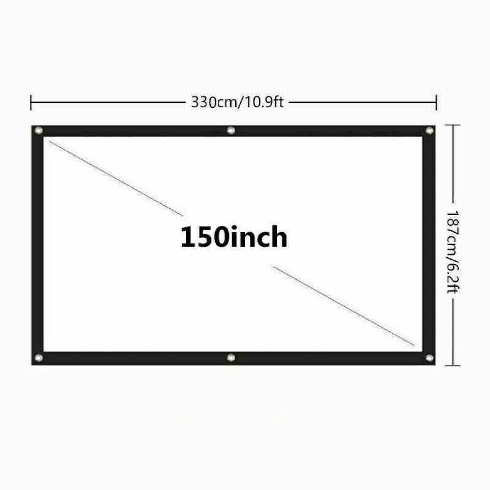 100 Inch Projector Screen, Portable Foldable 16:9 HD – Indoor Outdoor Movie Screen for Home Cinema | Easy Setup, Wrinkle-Free