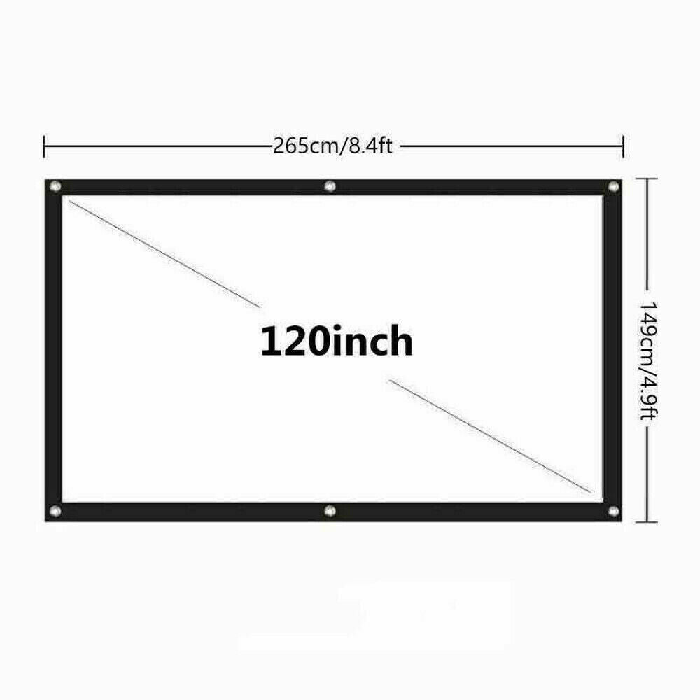 100 Inch Projector Screen, Portable Foldable 16:9 HD – Indoor Outdoor Movie Screen for Home Cinema | Easy Setup, Wrinkle-Free