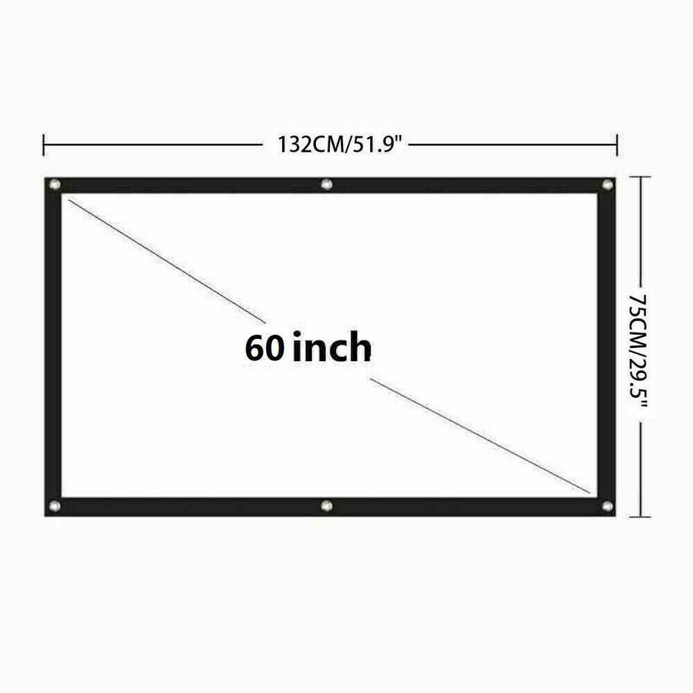 100 Inch Projector Screen, Portable Foldable 16:9 HD – Indoor Outdoor Movie Screen for Home Cinema | Easy Setup, Wrinkle-Free