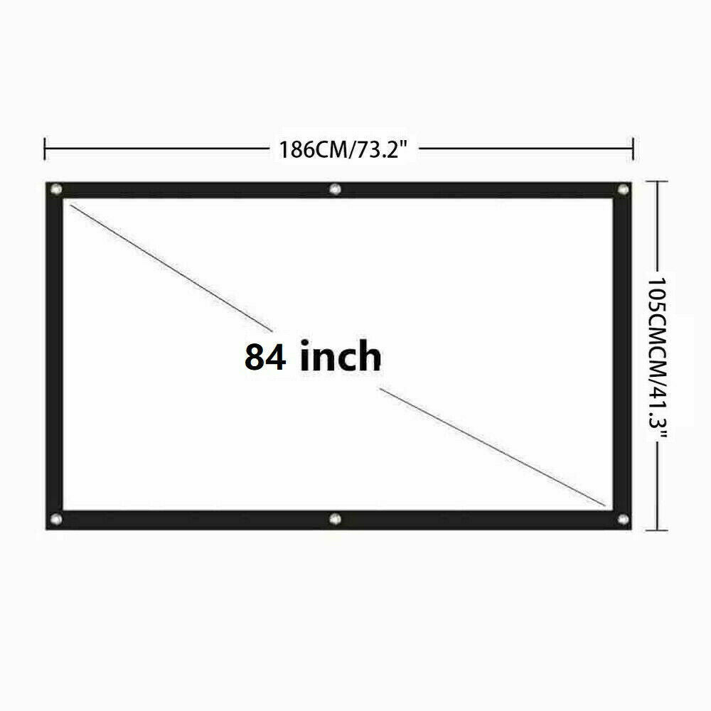 100 Inch Projector Screen, Portable Foldable 16:9 HD – Indoor Outdoor Movie Screen for Home Cinema | Easy Setup, Wrinkle-Free