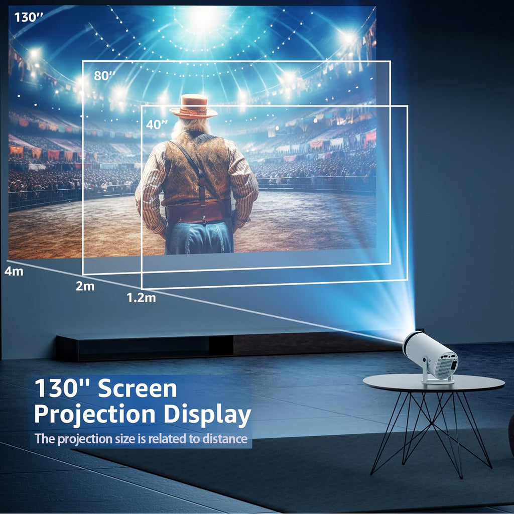 130inch projection distance chart